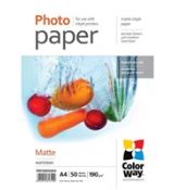 COLORWAY fotopapier/ matte 190g/m2, A4/ 50 kusov
