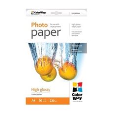 COLORWAY fotopapoer/ high glossy 230g/m2, A4/ 50 kusov