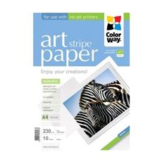 COLORWAY fotopapier/ ART glossy texture "strip" 230g/m2, A4/ 10 kusov