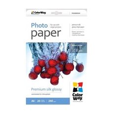 COLORWAY fotopapier/ premium silk glossy 260g/m2, A4/ 20 kusov