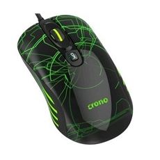 Crono OP-636G - herna laserová myš, 800/1600/3200 DPI, LED podsvietenie, USB