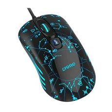 Crono OP-636B - herna laserová myš, 800/1600/3200 DPI, LED podsvietenie, USB