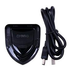 Crono USB HUB, 4 porty, USB 2.0, LED svetlo, čierny