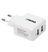 Crono univerzálna USB nabíječka, 2x USB, 2400 mA, biela
