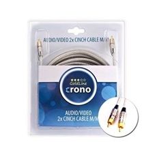 Crono kabel prepojovací Cinch / Cinch - stereo, 2x Cinch (samec) / 2x Cinch (samec), vysoká kvalita, 3m