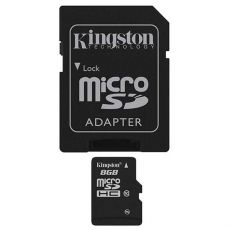 Kingston Micro SDHC Memory Card Class 10, 8GB, micro SDHC, SDC10/8GB, high speed Class 10, pre archiváciu dát